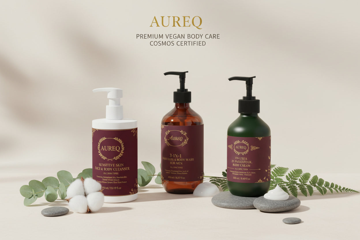 AUREQ Body Care - Luxury natural body care products including Hand & Body Wash and Body Cream, 100% vegan and organic