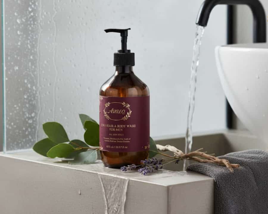 Men's body wash 2-in-1 COSMOS certified hair and body cleanser 580ml