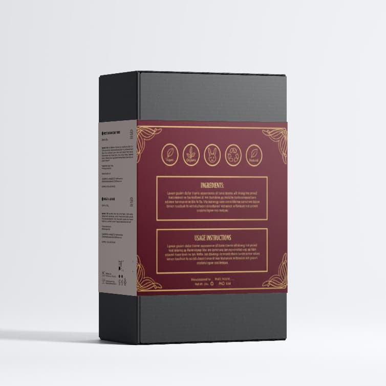 Hair care gift set AUREQ luxury burgundy packaging box COSMOS certified