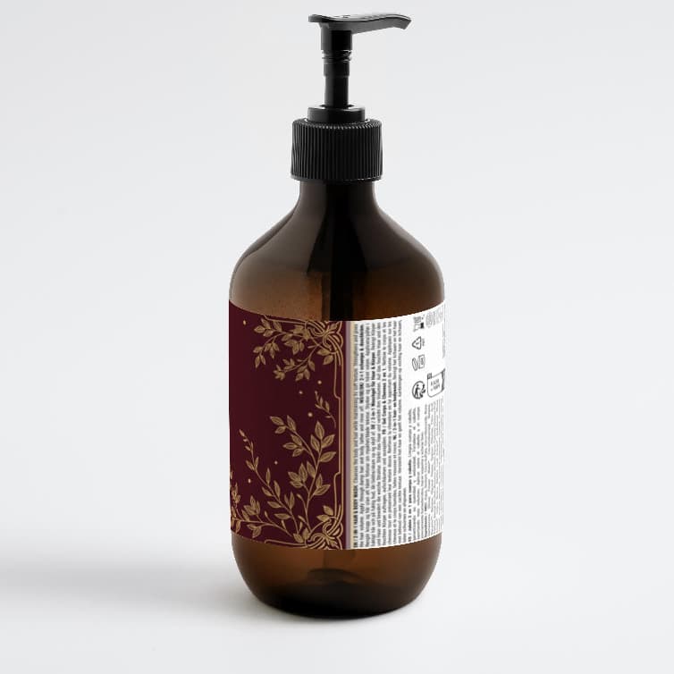 Men's body wash AUREQ 2-in-1 formula with natural botanical styling elements