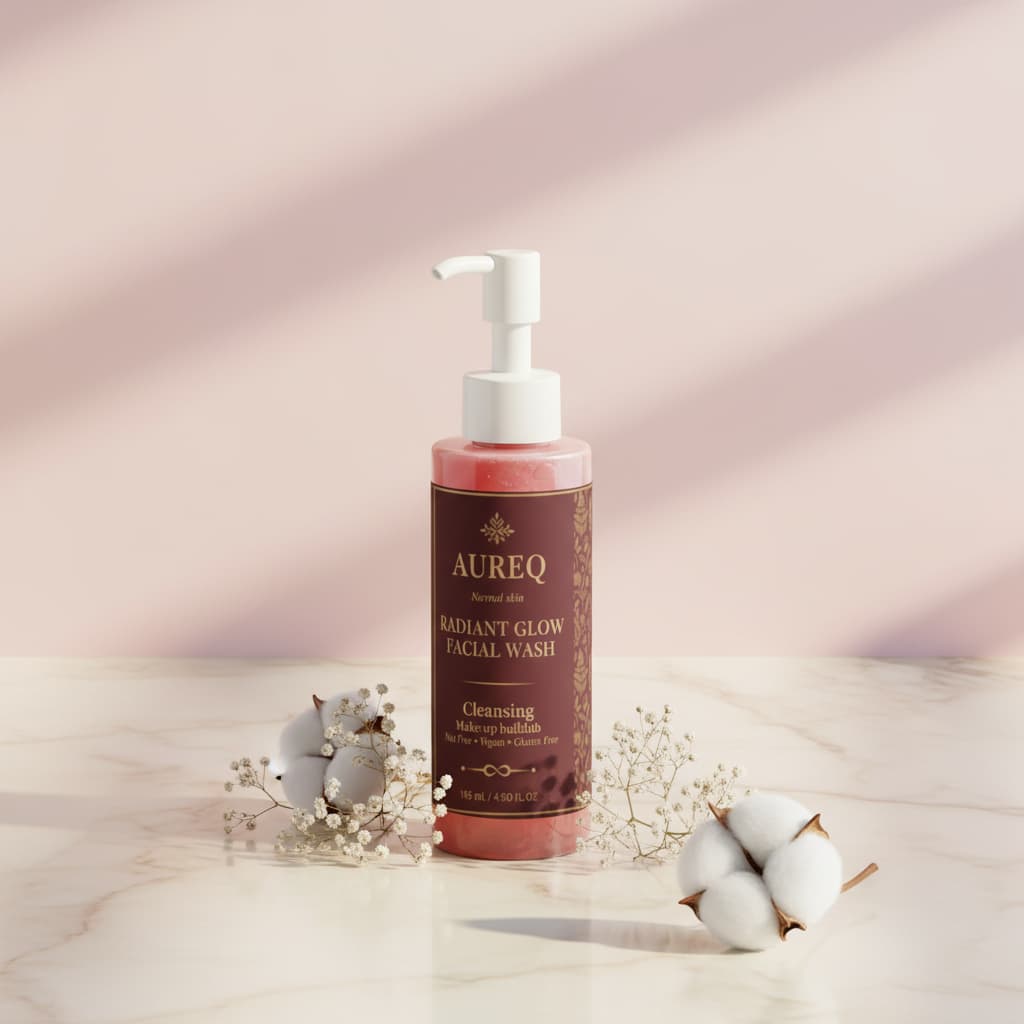 glow Facial Wash by AUREQ Radiant Glow Facial Wash Natural certified, gentle cleanser with organic aloe juice and blackberry extract