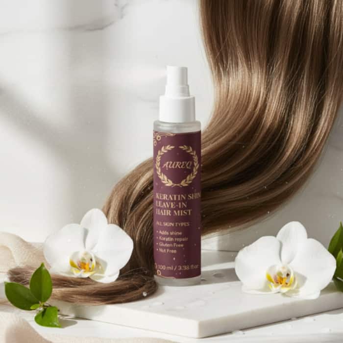 AUREQ hair care gift set with conditioner and keratin mist